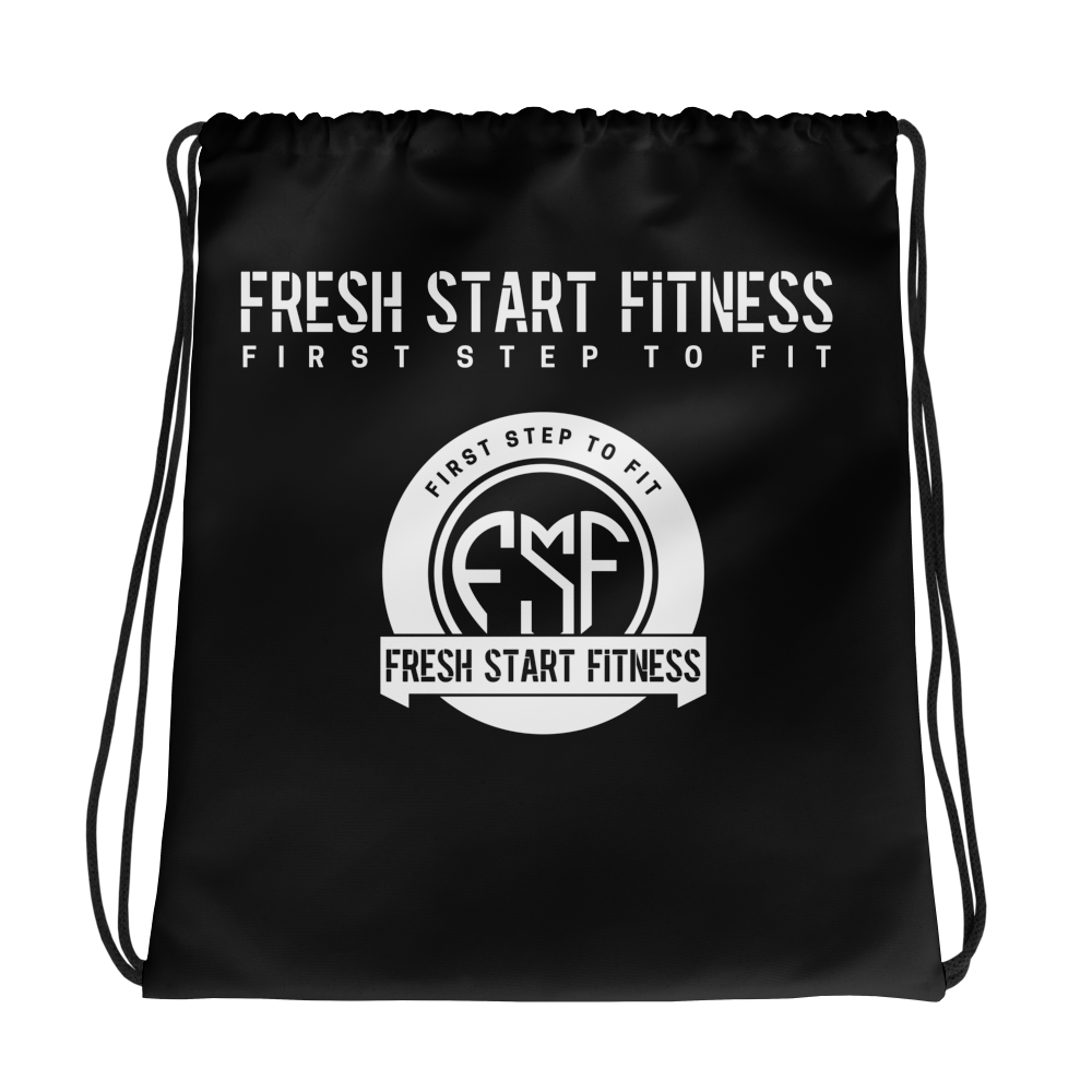 Fresh Start Fitness Blk Drawstring bag