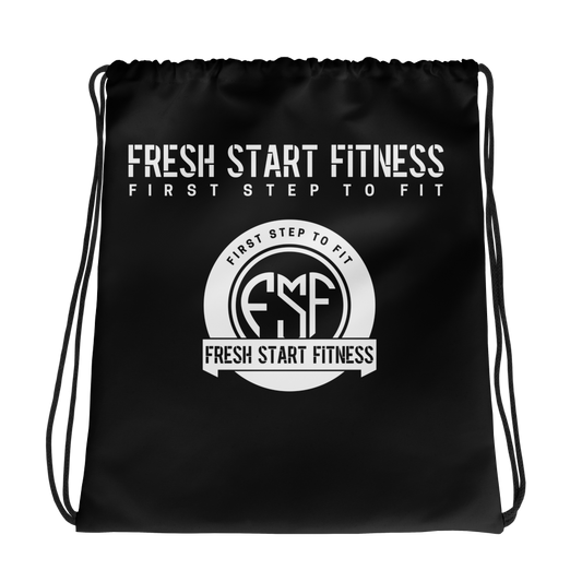 Fresh Start Fitness Blk Drawstring bag