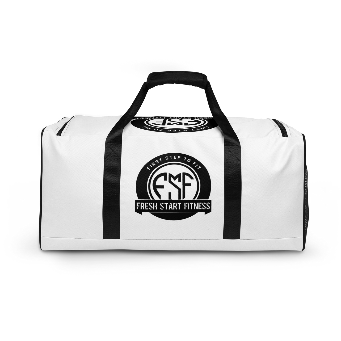 Fresh Start Fitness White Duffle Bag