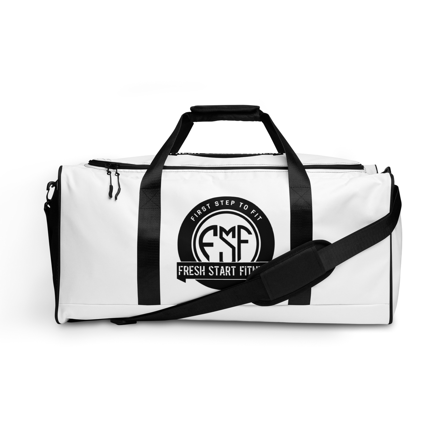 Fresh Start Fitness White Duffle Bag