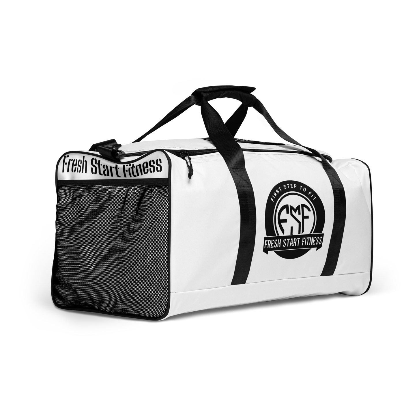 Fresh Start Fitness White Duffle Bag