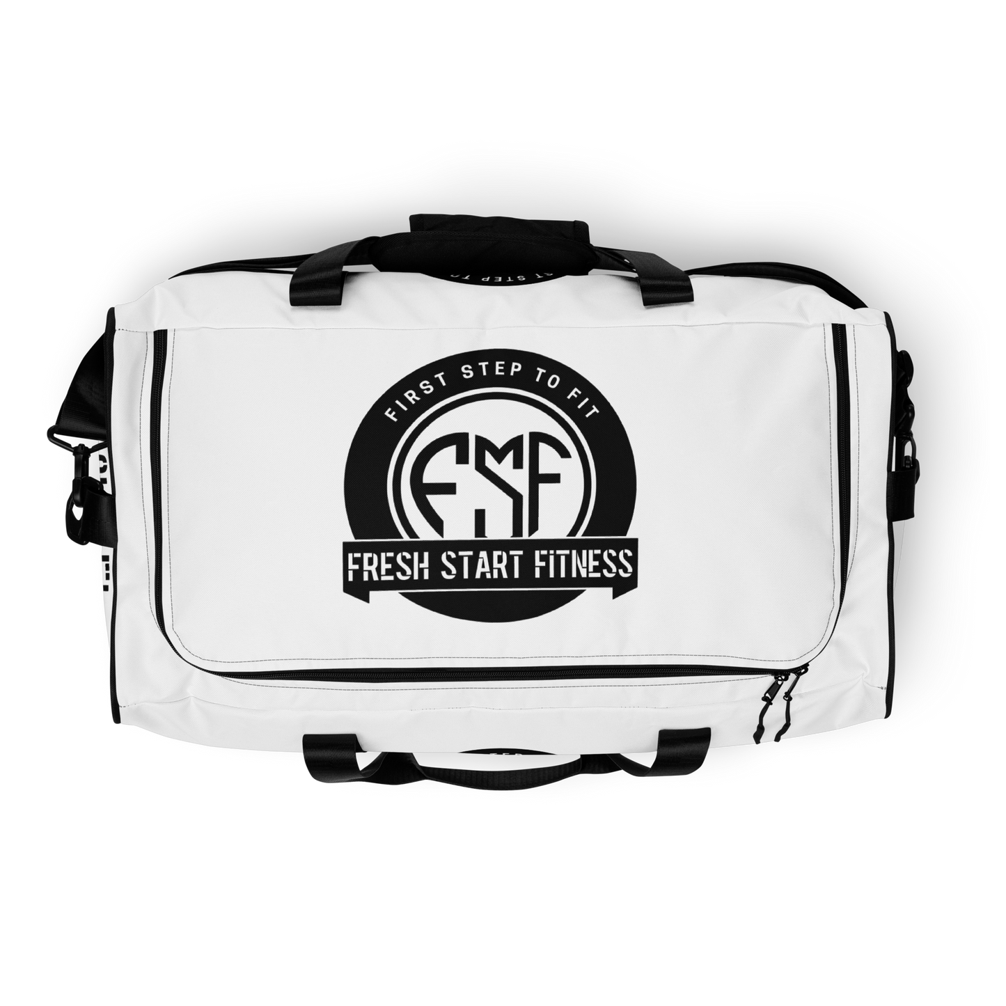 Fresh Start Fitness White Duffle Bag