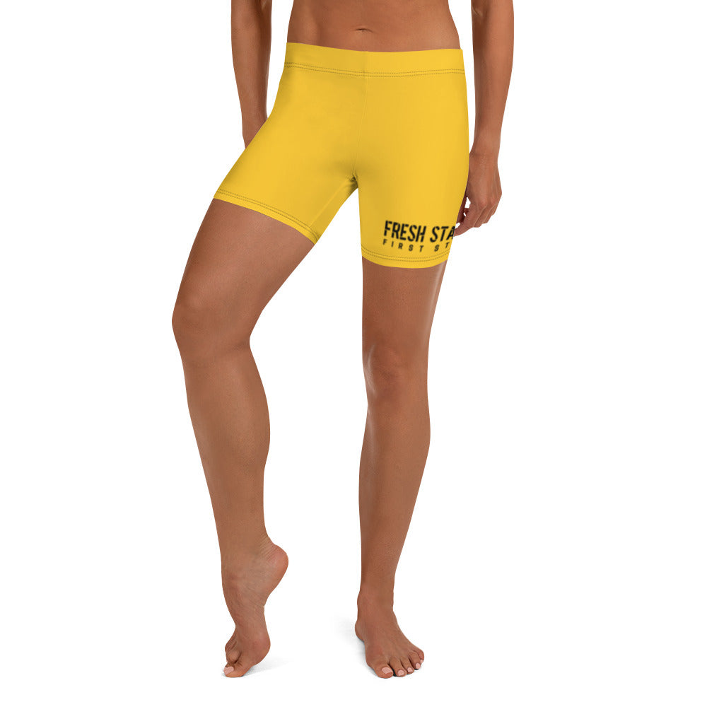 Fresh Start Fitness Text Women's Gold Shorts