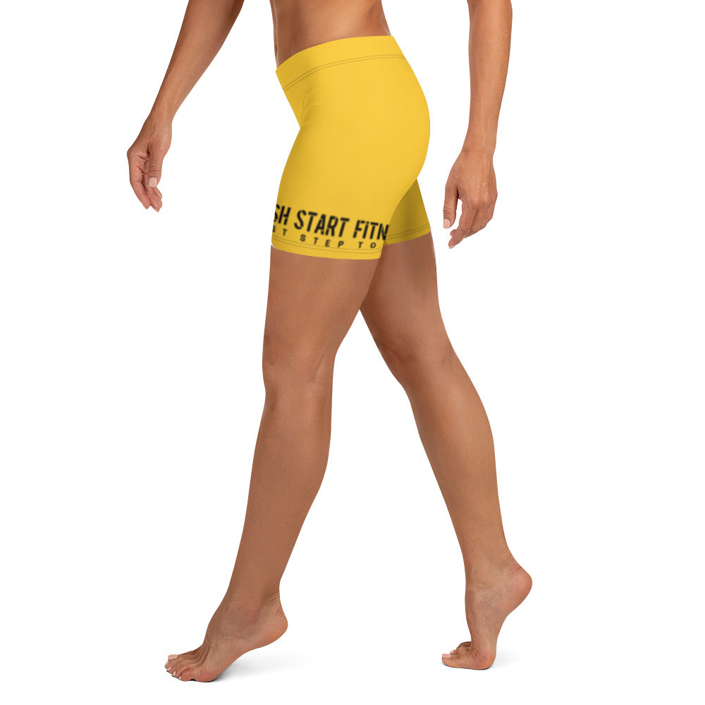 Fresh Start Fitness Text Women's Gold Shorts