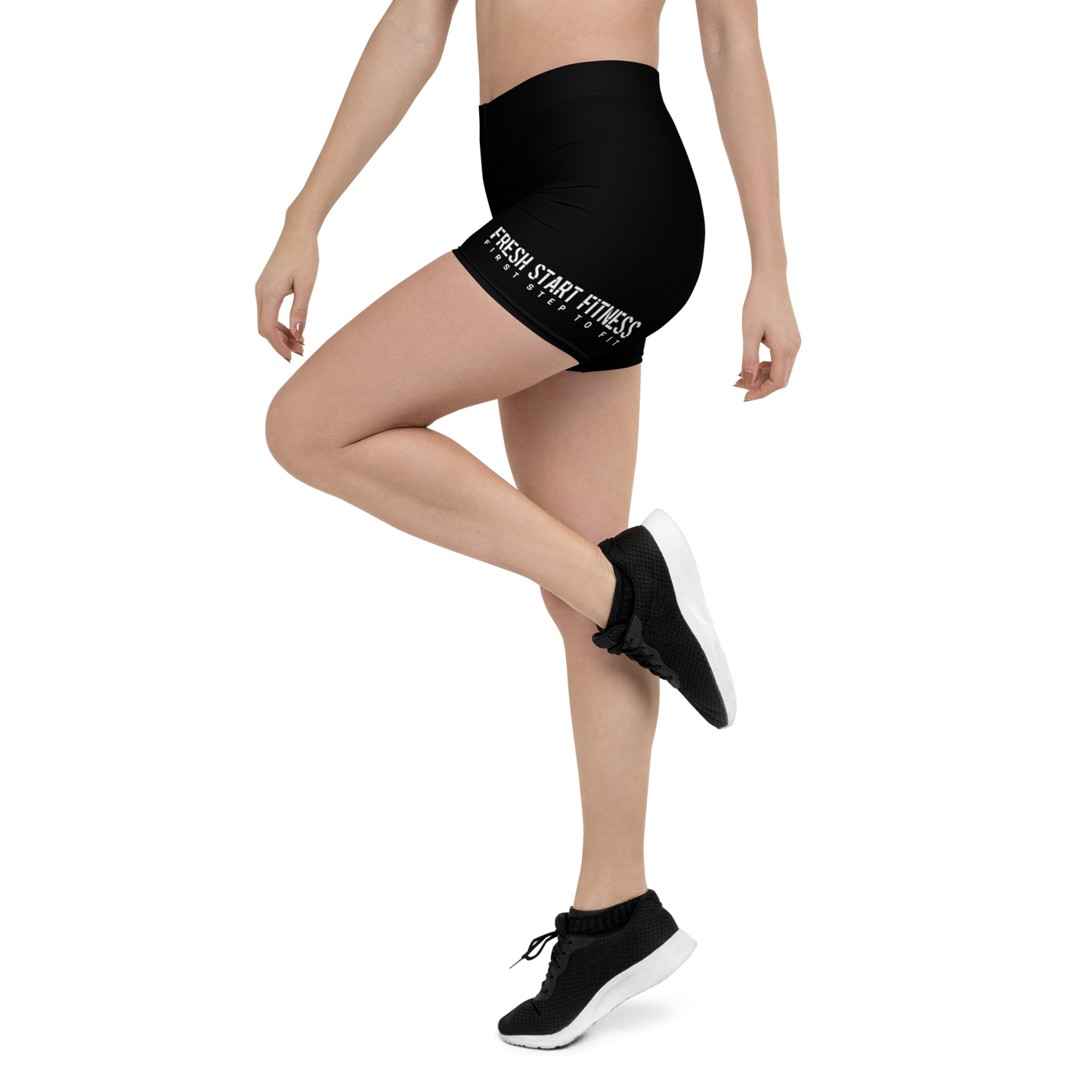 Fresh Start Fitness Text Women's Black Shorts