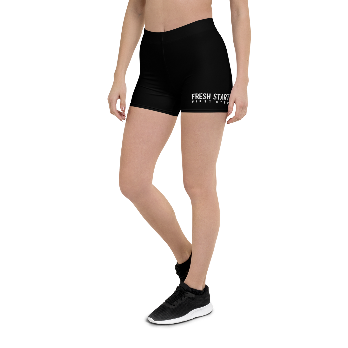 Fresh Start Fitness Text Women's Black Shorts