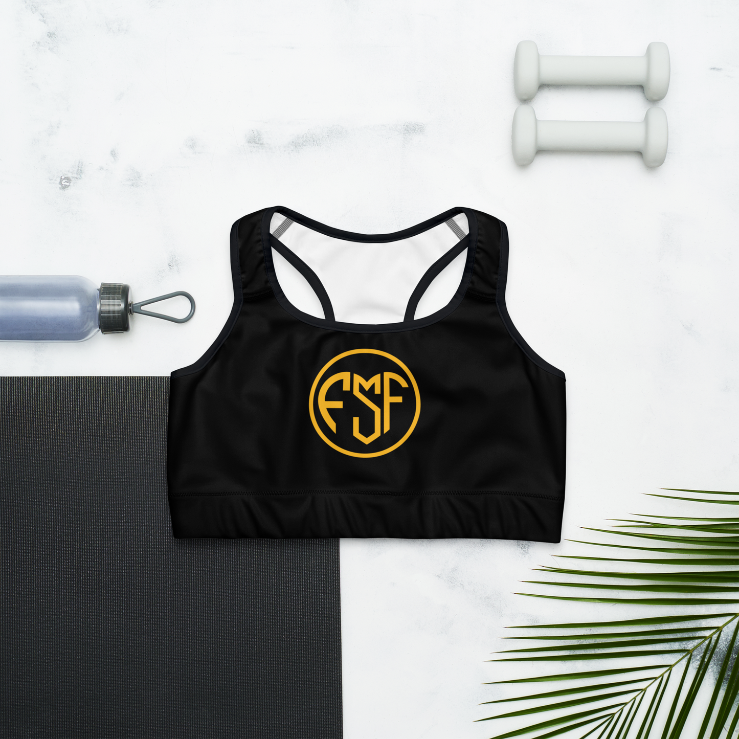 FSF Black Sports bra