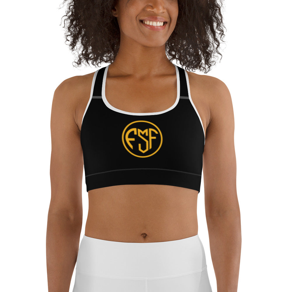 FSF Black Sports bra