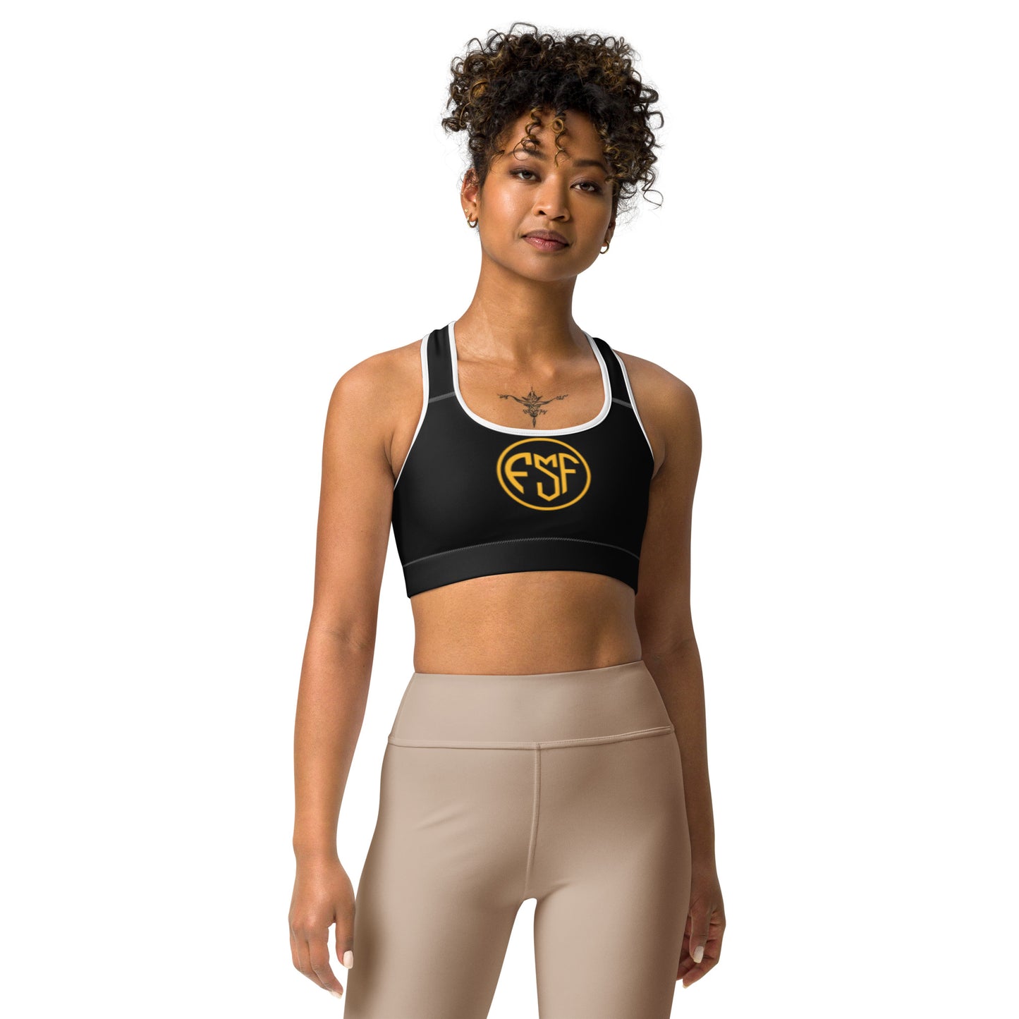 FSF Black Sports bra